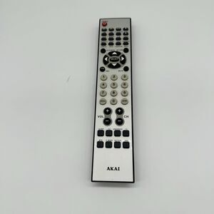 Genuine AKAI HOF05K573D5 TV / DVD Combo Remote Control - Silver/Black - Tested